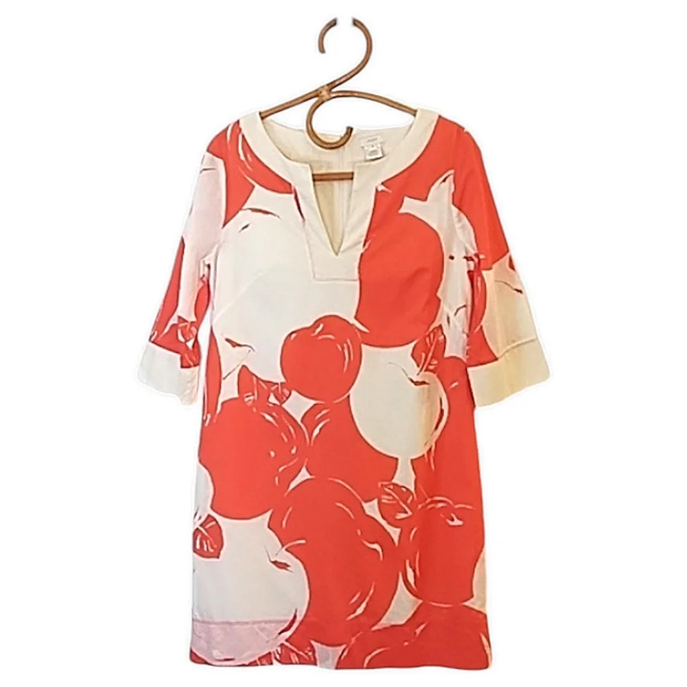 J. Crew Bold Apple Mini Tunic Shift Dress Size Small - Picture 3 of 9
